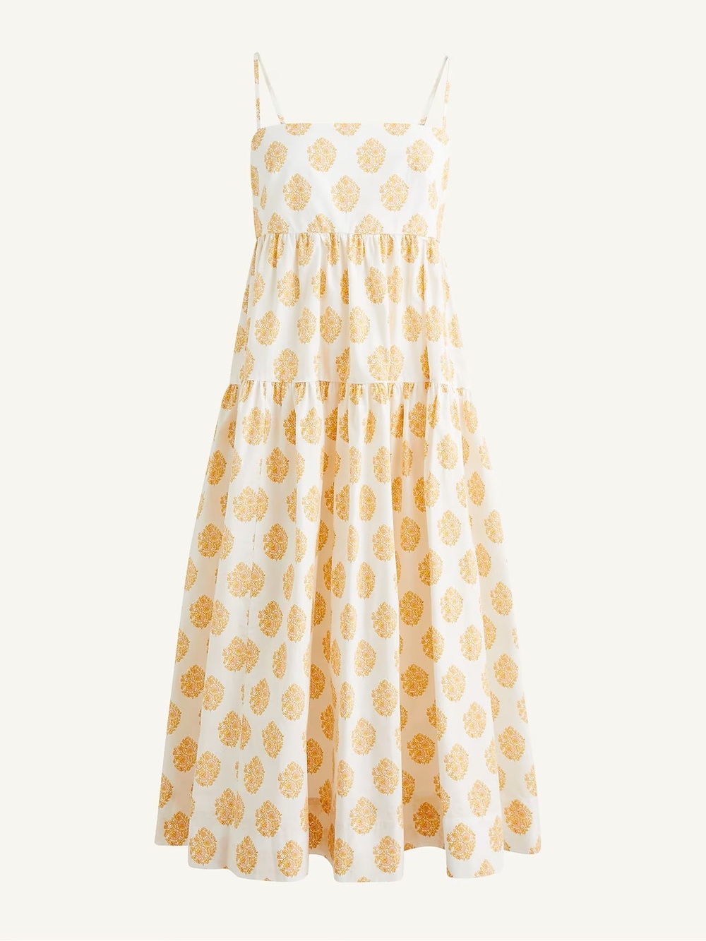 J. Crew Tie-back tiered dress in gathered floral block print